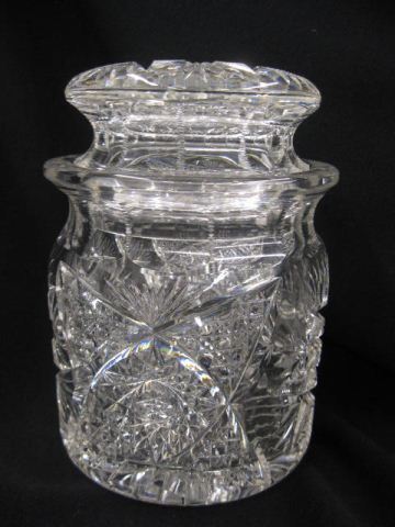 Brilliant Period Cut Glass Humidor feathered