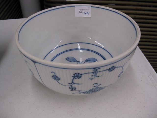 German Porcelain Mixing Bowl blue onionstyle