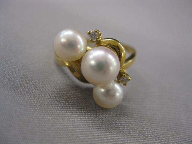 Mikimoto Pearl Diamond Ring 3 14ae6a