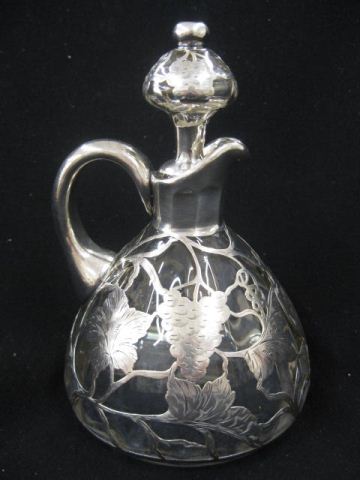 Sterling Silver Overlay Decanter grape