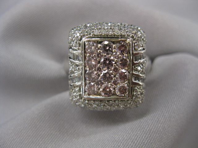 Pink White Diamond Ring 118 diamonds 14ae96