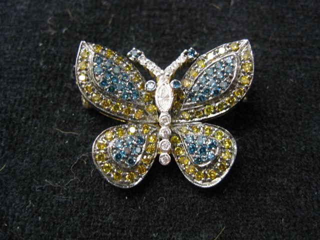LeVian Fancy Diamond Figural ButterflyBrooch 14ae97