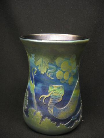 Studio Art Glass Vase rich iridescent