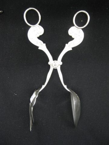 Dutch Sterling Silver Serving Tongs