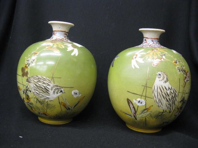 Pair of Japanese Satsuma Pottery 14aed2