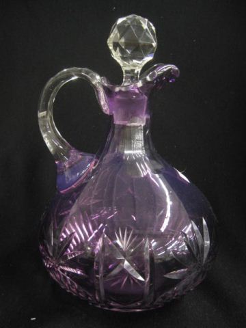 Amethyst Cut-to-Clear Glass Decanter
