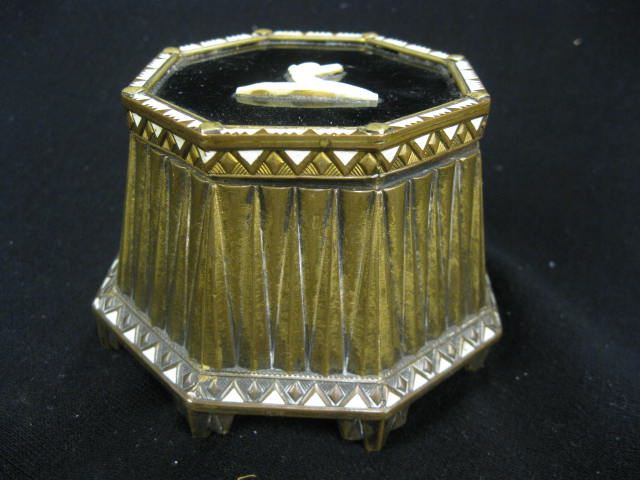 Bronze Dresser Box with enamel 14af05