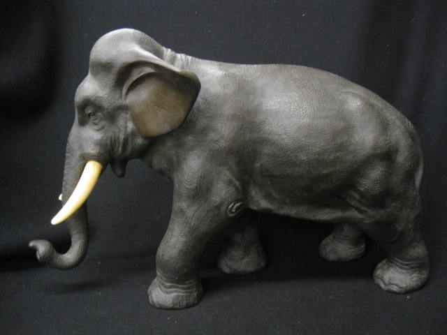 Japanese Bronze Elephant Figurine