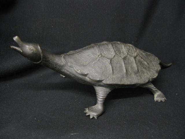 Japanese Bronze of a Turtle signed Meiji