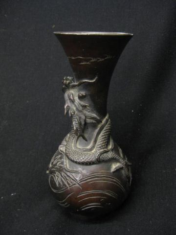 Japanese Bronze Vase elaborate dragon