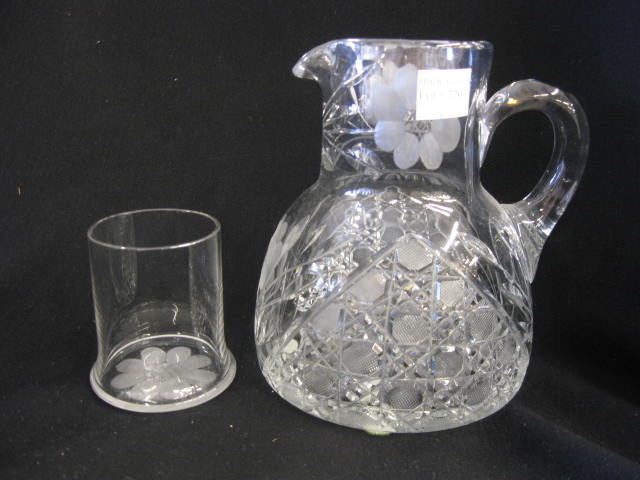 Cut Glass Bedside Pitcher withdrinking
