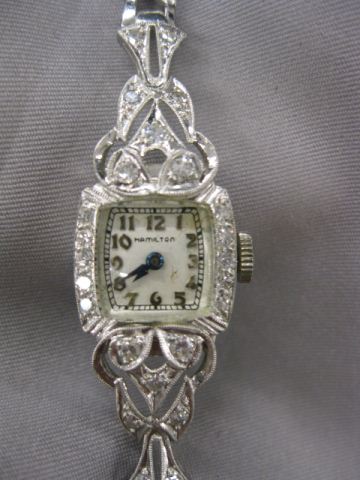 Platinum Diamond Hamilton Ladies Wristwatch