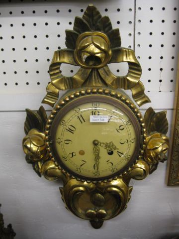 Carved & Gilt Wall Clock rose &
