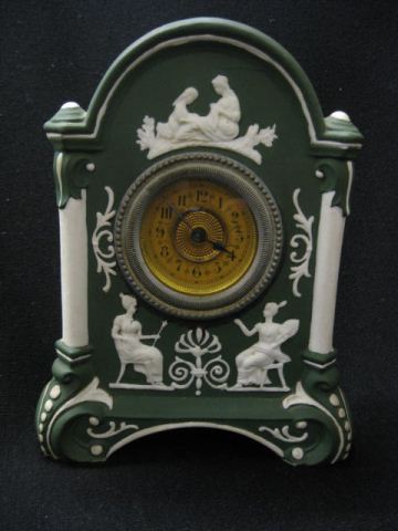 German Jasperware Desk Clock maiden