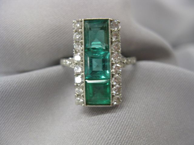 Platinum Emerald Diamond Ring 14af6c