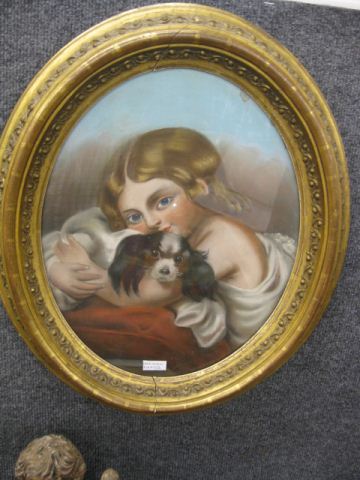 19th Century pastel of Girl and 14af6e