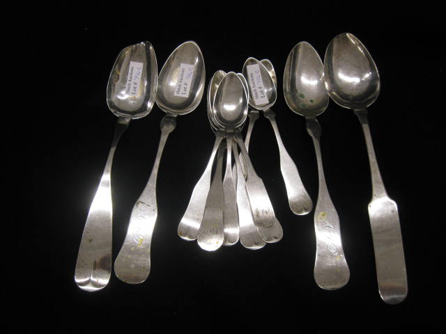 13 pcs. American Coin Silver Spoons