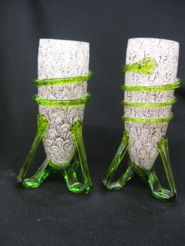 Pair of Art Glass Vases volcanic 14afc1