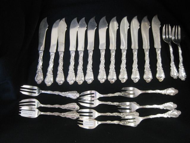 24 pc Victorian Silverplate Fish 14aff8