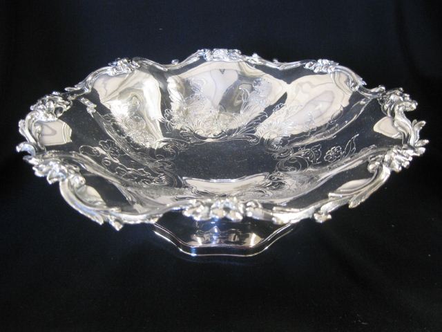 Victorian Silverplate Compote engraved 14affd