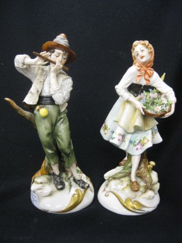 Pair of Capodimonte Porcelain Figurines