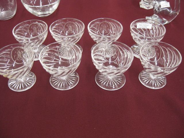 8 Baccarat Cut Crystal Dessert 14b02c