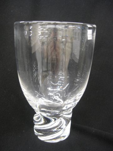 Steuben Crystal Vase swirling base