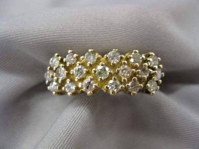 Diamond Band triple row of round