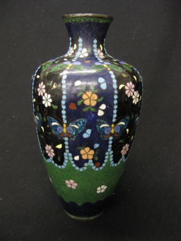 Japanese Cloisonne Vase butterfly &