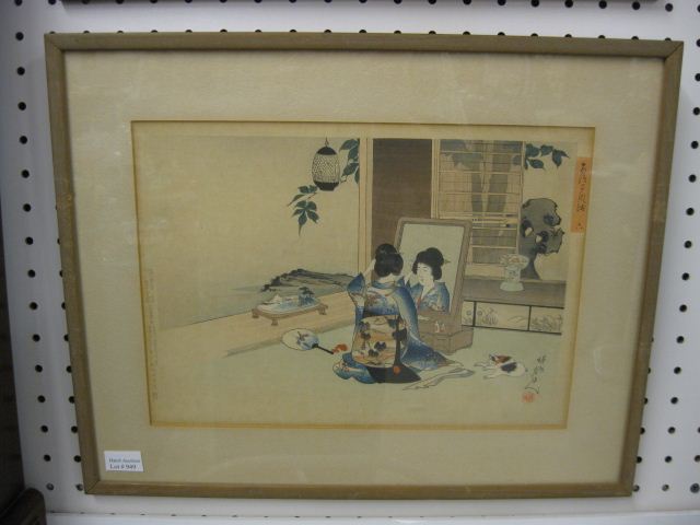 Japanese Woodblock Print lady looking