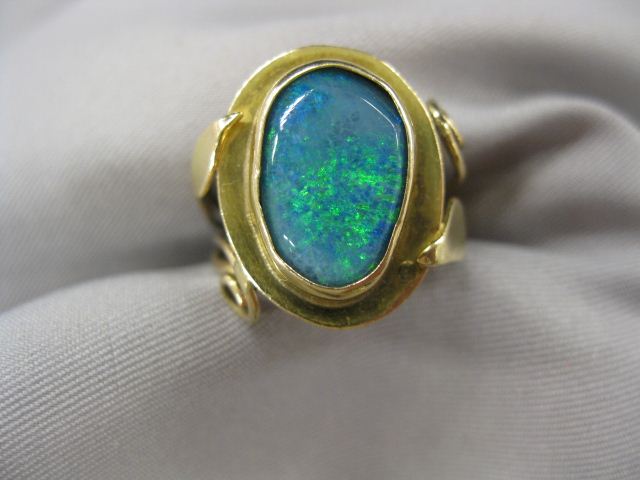 Black Opal Ring fiery gem in 14k 14b0a3