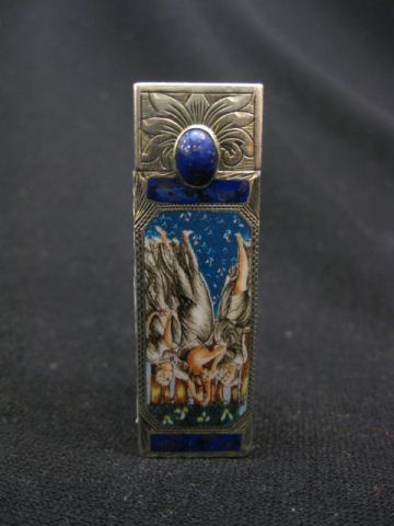 Italian Enameled Silver Lipstick