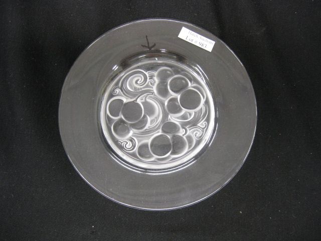 Lalique Crystal Dish deco swirling 14b0b3