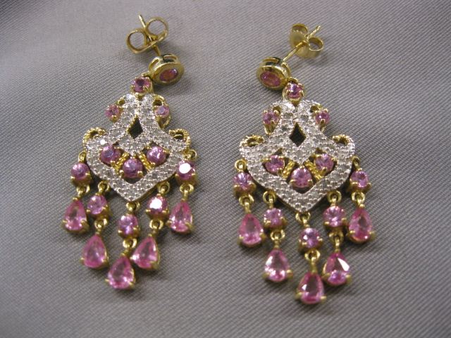 Pink Sapphire Diamond Earrings 14b0d3