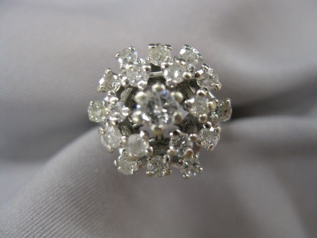 Diamond Ring cluster of 19 round