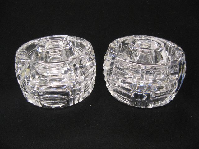 Pair of Waterford Cut Crystal Candleholders