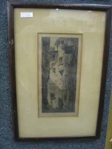 Louis Orr Etching Couple Talkingon