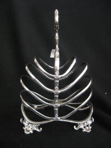 English Silverplate Toast Rack footed