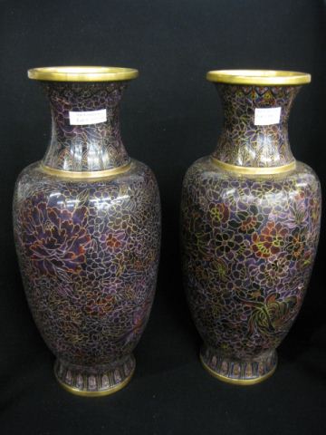 Pair of Chinese Cloisonne Vases