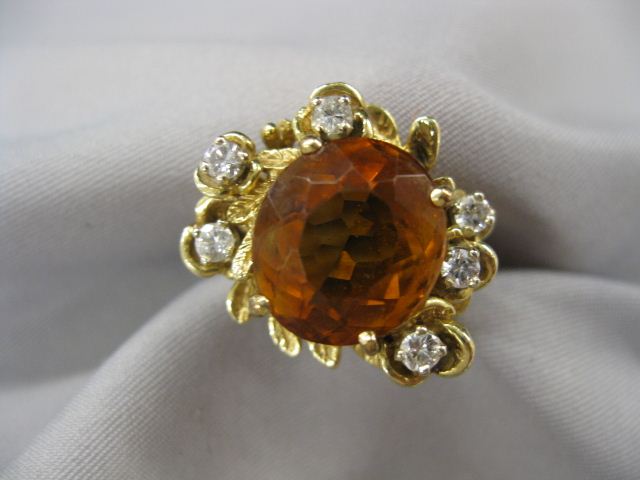 Citrine & Diamond Ring 5 carat