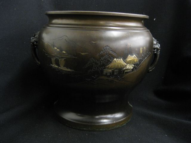 Japanese Bronze Mixed Metal Jardiniere 14b109