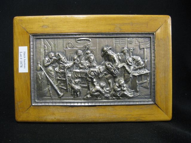 European Silverplate Wooden Box 14b11d