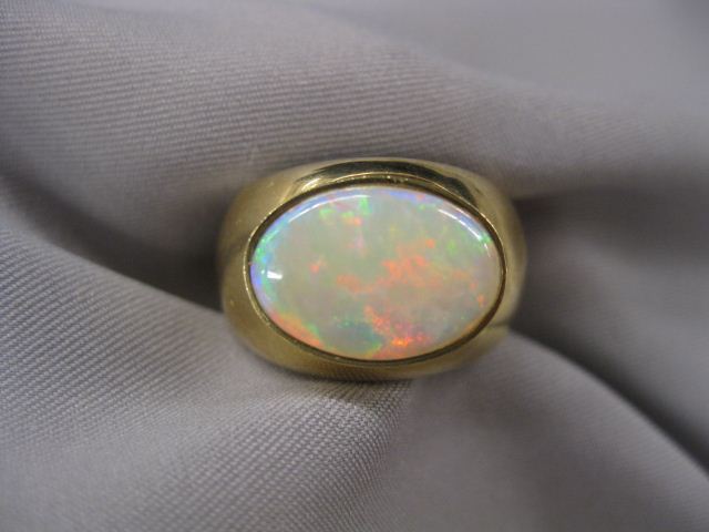 Opal Ring fiery 3 carat gem in