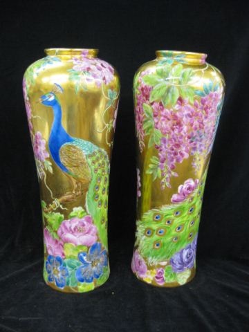 Pair of Handpainted Porcelain Vaseswith