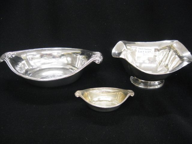 3 Sterling Silver Dishes largest 4 1/2