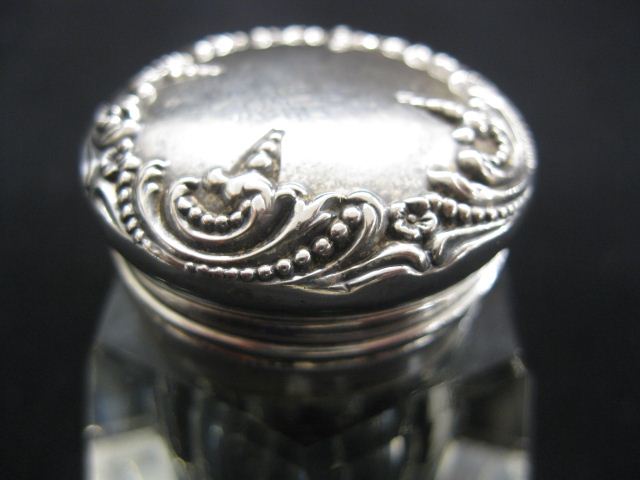 Sterling Silver & Cut Crystal Inkwell