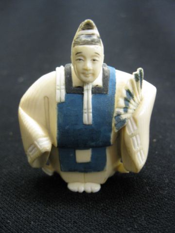 Carved Ivory Netsuke of Man with 14b169