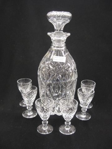 Webb Cut Crystal Decanter and 6