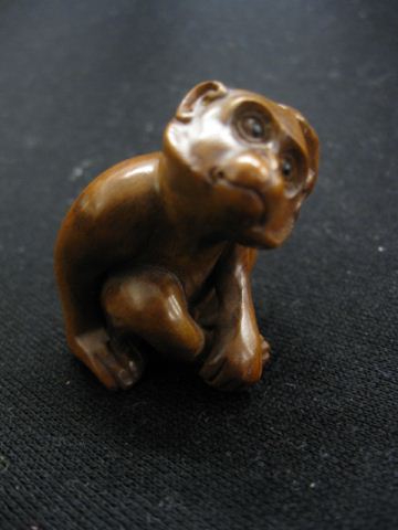 Carved Wooden Netsuke of a Monkey 14b16f