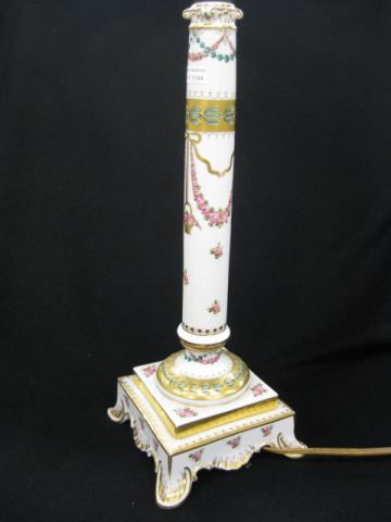 Dresden Porcelain Candlestick Lamp 14b181